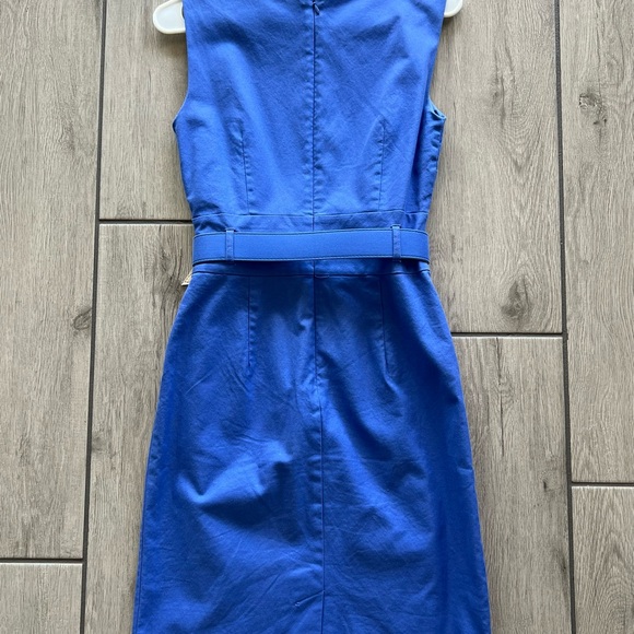 Banana Republic Sleeveless Belted Midi Dress in Blue - Picture 4 of 8